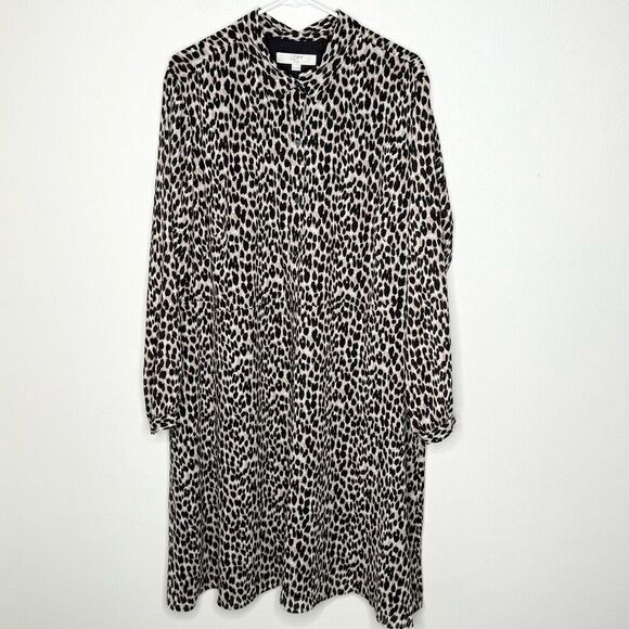 The Loft Animal Print Button Down Dress NWT - Women’s US 20 Plus - Picture 2 of 7